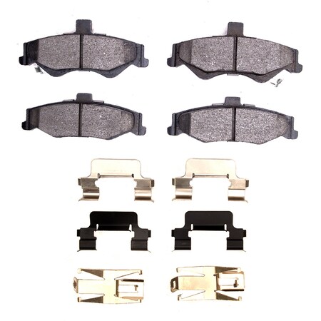 Dynamic Friction Co 3000 Semi-Metallic Brake Pads and Hardware Kit, Low Dust, 100% Copper Free, 100% Asbestos-free, Rear 1311-0750-01